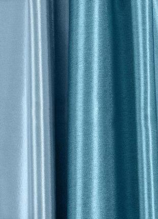 Портьерная ткань для штор блэкаут голубого цвета1 фото