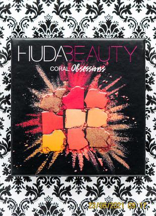 Палетка теней huda beauty coral obsessions 10 г тени для век eyeshadow palette2 фото