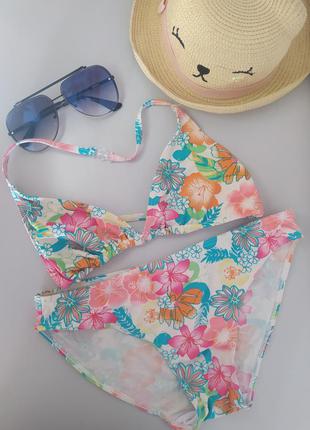 Купальник для дівчинки 11, 12 років або xs - s, квітковий квітковий принт,