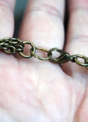 Винтажное бронзово-зеленое многорядное цепочка ожерелье с подвесками8 фото