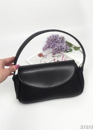 Чорна сумка, класична, гладка шкіра, чорна сумочка, класична, гладка шкіра