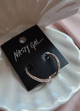 Сережки кольца с камнями/ сережки кільця з камінчиками