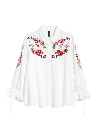 Рубашка  h&m белая с вышивкой