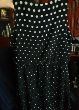 Платье женское чёрное в горошек3 фото