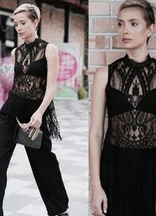 Блуза zara з бахромою