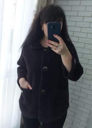 Бомбовий пальто курточка з вовни альпаки4 фото