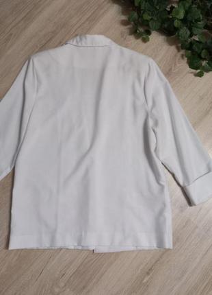 Шикарный лёгкий белый пиджак жакет кардиган2 фото