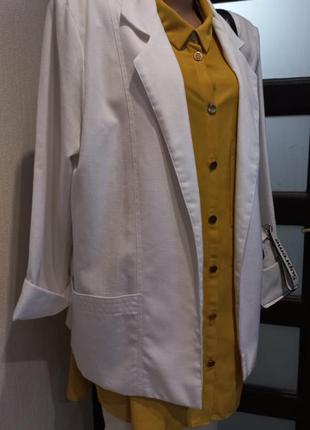 Шикарный лёгкий белый пиджак жакет кардиган7 фото