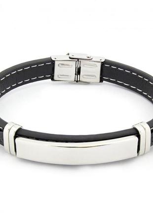 Браслет унисекс steel story из медицинской стали 316l и экокожи (бск-1766)