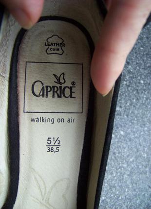 Черные натуральные замшевые немецкие туфли caprice 38.5р стелька 25.8-26 см3 фото