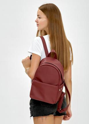 Шкільний бордовий місткий мега зручний рюкзак для дівчини1 фото