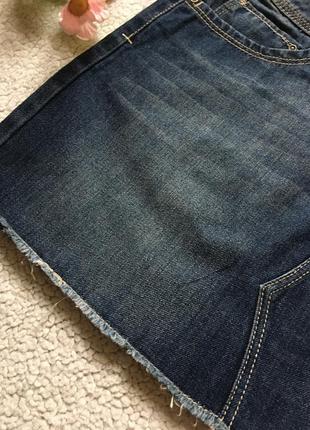 Классная модная юбка джинсовая с необработанным низом pimkie2 фото