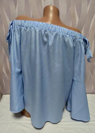 Блуза на плечи в полоску, 100% полиэстер р. m, от colloseum4 фото