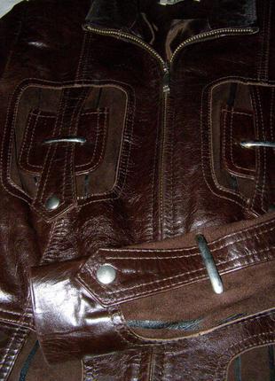 Натуральная кожаная куртка красивого шоколадного цвета турция4 фото