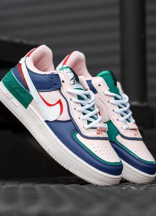 Женские кроссовки ago nike air force 1 blue-pink <unk> smb ✔️