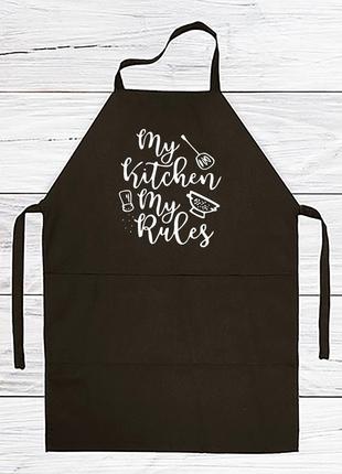 Фартух з принтом "my kitchen my rules"