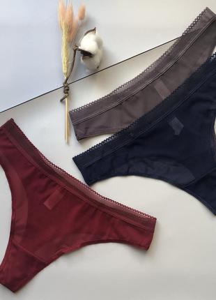 Набір трусиків стрінги в сіточку м