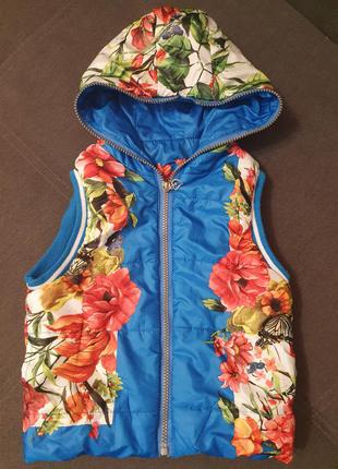 Жилет, безрукавка для девочки 3-4-5 лет, рост 98-104-110 см