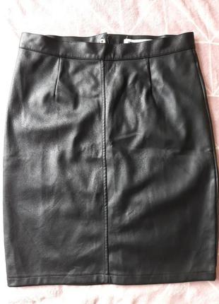 Красивая юбка черная эко кожа 10 м3 фото
