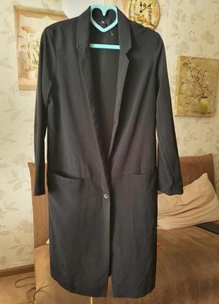 Стильный длинный пиджак блейзер без подкладки размер с3 фото