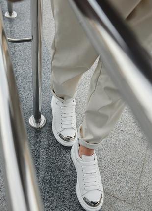 Кросівки alexander mcqueen white metal кроссовки10 фото
