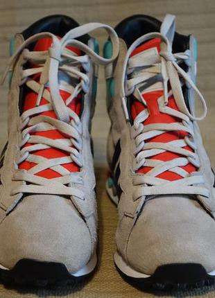 Высокие винтажные комбинированные кожаные кроссовки adidas jogging high 2 44 р.2 фото