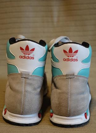 Высокие винтажные комбинированные кожаные кроссовки adidas jogging high 2 44 р.9 фото