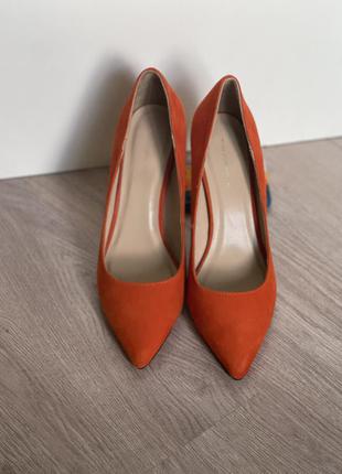 Туфли женские замша 36,38 туфли оранжевые  36,386 фото