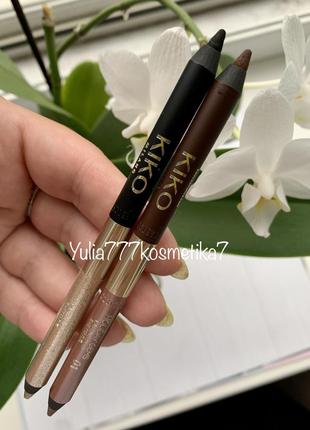 Двосторонній стійкий чорний та срібло олівець kiko milano holiday gems