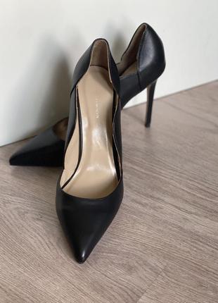 Туфли кожаные женские 40 туфли чёрные кожа 401 фото