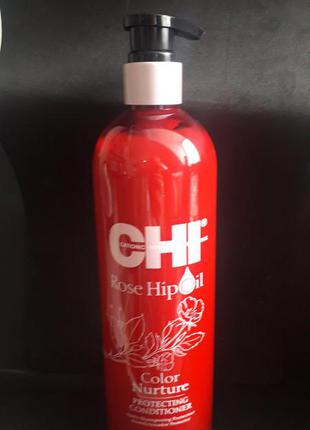 Chi rose hip oil color nurture protecting conditioner защитный кондиционер для окрашенных волос.1 фото