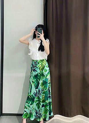 Юбка в тропический цветочный принт zara p.36/38