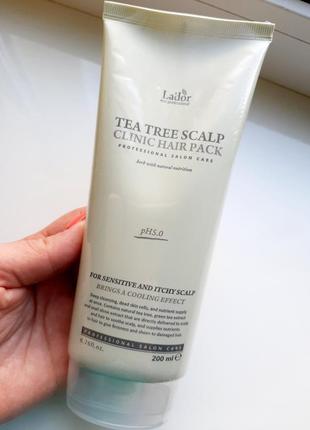 Маска-пілінг для волосся і шкіри голови lador tea tree scalp hair pack2 фото