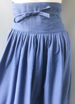 Красивая юбка миди на запах с прошвой по низу бренда blacky, германия5 фото