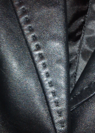 Черный классический кожаный пиджак2 фото