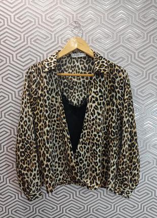 Рубашка трендовый леопардовый принт2 фото