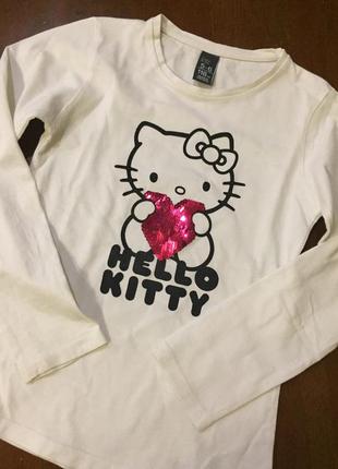 Белоснежный реглан для модницы}}с hello kitty