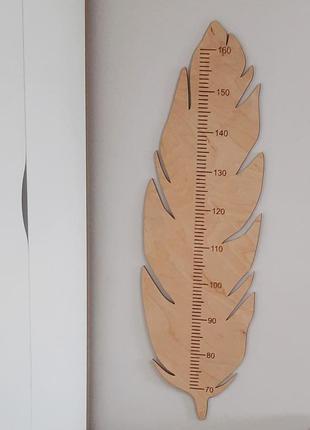 Ростомер перо, деревянный, в детскую1 фото