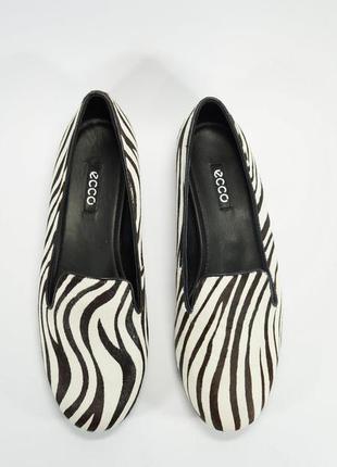 Новые! шикарные лоферы, балетки, мокасины ecco perth zebra! нат.кожа! р.38/ 25 см4 фото