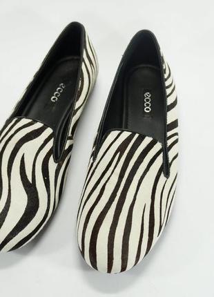 Новые! шикарные лоферы, балетки, мокасины ecco perth zebra! нат.кожа! р.38/ 25 см2 фото