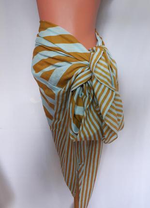 Универсальный широкий палантин шарф хлопок zilch amsterdam (139 см на 150 см)4 фото