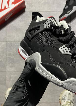 Мужские кроссовки nike air jordan 4 retro black grey.2 фото