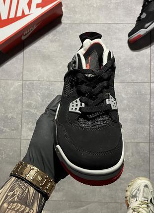 Мужские кроссовки nike air jordan 4 retro black grey.6 фото