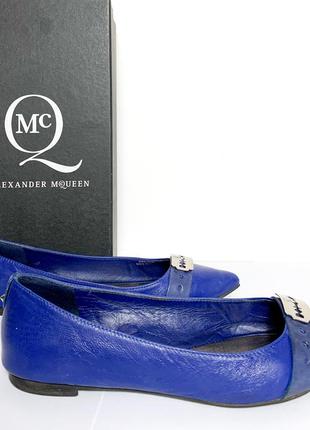 Коллекционные mcq alexander mcqueen голубые (синие) балетки мюлы с лезвием. оригинал. редкие.2 фото