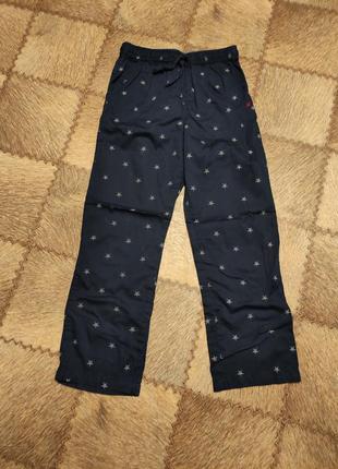 Котонові брюки сині на резинці ms 134-140 легкі штани
