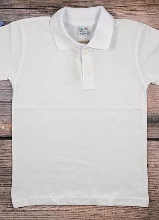 Белое поло футболка 7 8 лет