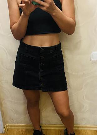 Юбка на пуговицах джинсовая denim р. s-m