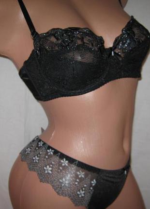 Стильный бюстгальтер diorella 60939 черный с серебристой вышивкой чашка с анжелика