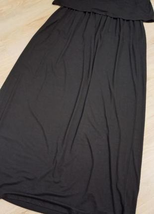 Шикарный чёрный свободный сарафан платье макси9 фото