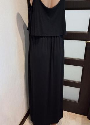 Шикарный чёрный свободный сарафан платье макси5 фото